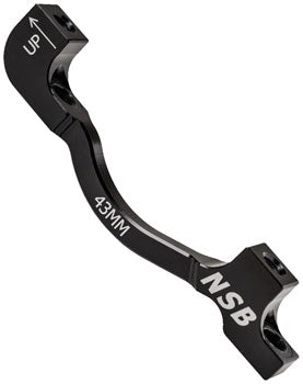 North Shore Billet Brake Adaptor - +43mm, 160mm Post Mount to 203mm Rotor, Black
