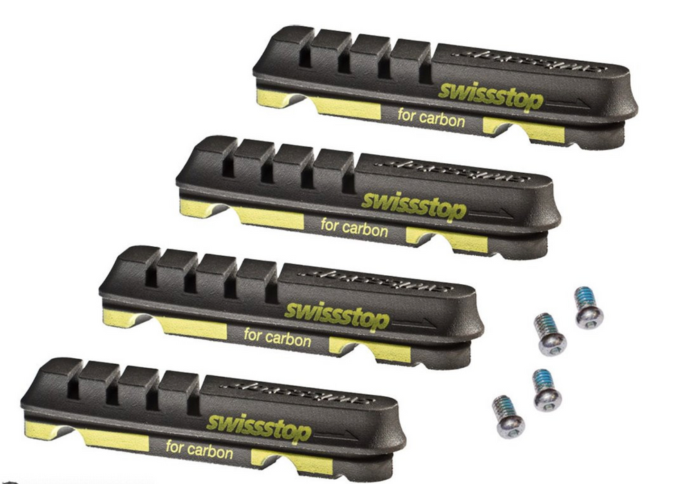 SwissStop Flash EVO Set of 4 SRAM/Shimano Rim Brake Inserts, Black Prince Compound
