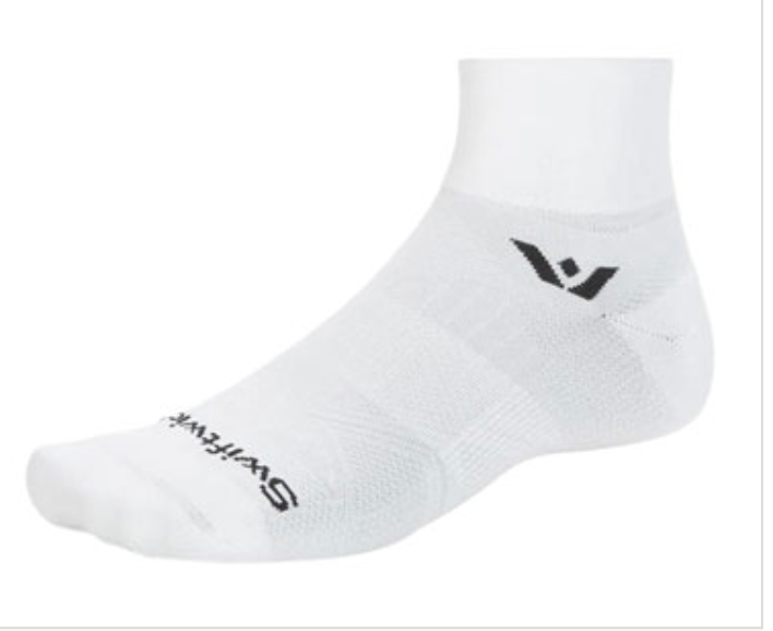 Swiftwick Aspire Quarter Crew Socks - Circuit White