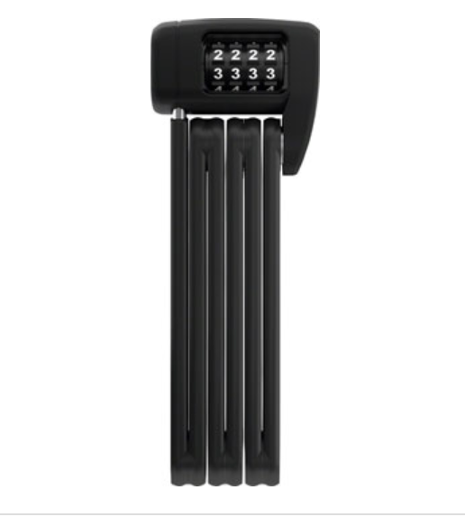Abus BORDO Lite 6055C/85 Folding Lock - Combination, SH Bracket, 2.8', 5mm, Black, Black