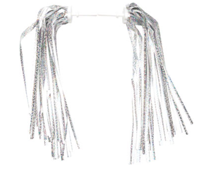 Dimension Kid's Bike Streamers: Silver-Platinum~ Pair