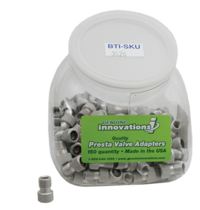 Genuine Innovations Presta Adapter Alloy - 150ct Tub