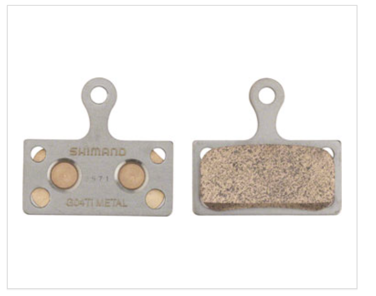 Shimano G04TI-MX Disc Brake Pads and Springs - Metal Compound, Titanium Back Plate, One Pair
