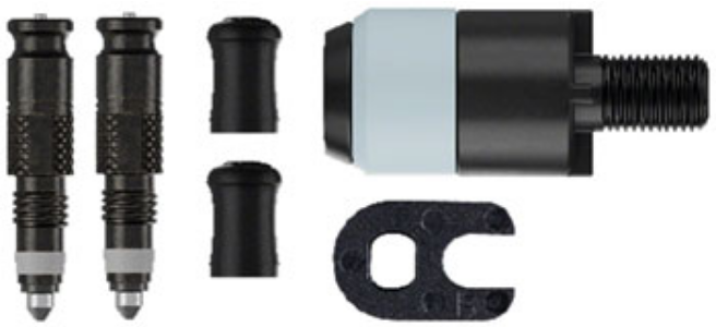 Schwalbe Clik Valve Conversion Kit - Presta Valves, Pair with Pump Head Adapter