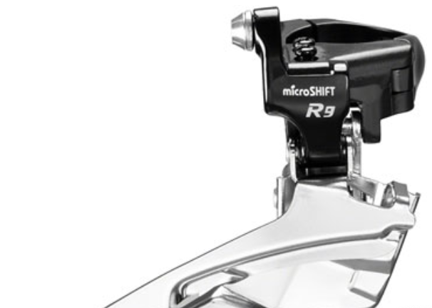 microSHIFT R9-B Triple Front Derailleur - 9-Speed, Triple, For 50/39/30 RIngs, Band Clamp, Shimano Road Compatible